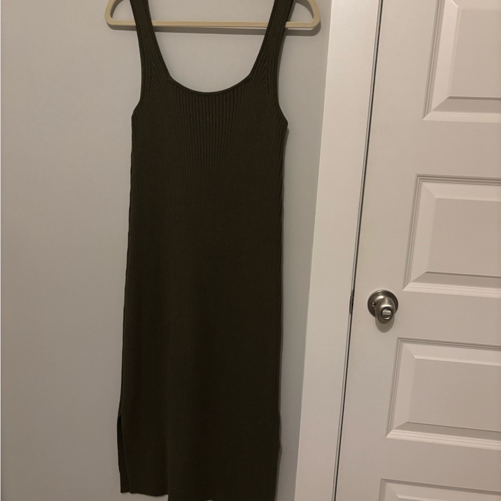 Madewell Sleeveless Olive Sweater Dress